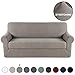 Turquoize 2 Piece Couch Covers High Stretch Sofa Cover Protector Couch Soft with Elastic Bottom Knitted Jacquard, High Stretch Form Fit Slip Resistant Furniture Protector Sofa 3 Seater(Sofa, Taupe)