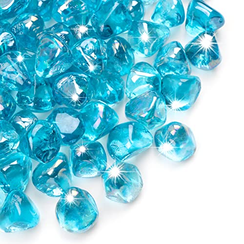 X Home 10 LB Fire Glass Diamonds, 1 Inch Fire Pit Glass for Fire Pit