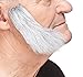 Mustaches Self Adhesive Fake Mutton Chops, Novelty, Sideburns False Facial Hair, Costume Accessory for Adults.Gray with White Color