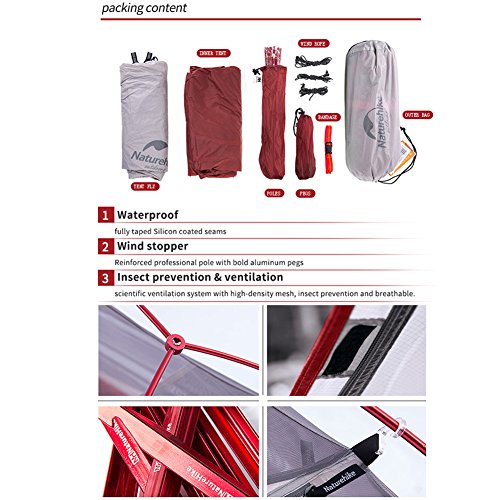 Naturehike Cloud-up 2 Ultralight Camping Tent voor 2 Personen - Waterdichte Dubbellaags Backpacking Tent 4 Seizoenen - Image 5