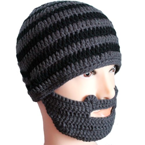 Free fisher unisex knit beanie stubble beard style1 gre…