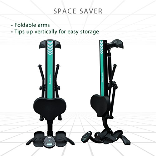 Harvil Hydraulic Rowing Machine Adjustable Resistance with Folding Arms, LCD Monitor & Safety Straps - Thumbnail 7