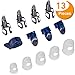 Canomo Guitar Starter Kit Includes 8 Pieces Guitar Thumb & Finger Picks (Metal and Blue Celluloid), 5 Pieces Clear Guitar Finger Protectors