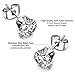 JewelrieShop Lady 8 Pairs Round Square Cuts Stud Earrings, Stainless Steel Cubic Zirconia Rings Set