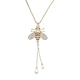 Honey Bee Necklace Crystal Insect Themed Bee