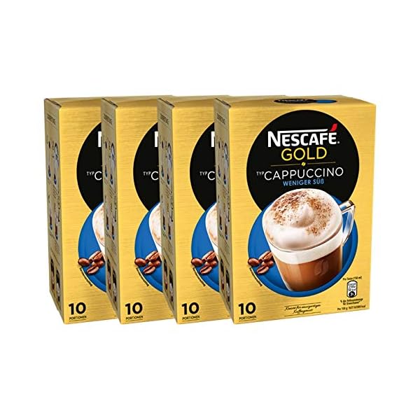 NESCAFÉ Gold Typ Cappuccino Weniger Süß, Getränkepulver aus Instant-Bohnenkaffee & Kaffeeweißer, lösliche Kaffee-Sticks…
