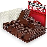 Furniture Pads 215 pcs X-PROTECTOR Best Felt Furniture Pads - Furniture Floor Protectors Felt Pad –Premium Furniture Felt Pads - Chair Leg Floor Protectors Felts Furniture Feet +64 Rubber Bumpers Pads