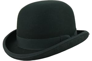 FREEBIRD99 Men's Wool Bowler Hats Rolled Brim Felt Derby Dress Hat for Men Women