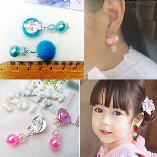 Box Set Pretend Play Toy Girls Princess Party Favor Jewelry Clip On Earrings Value Pack Gift,A