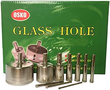 10 Pcs Diamond Drill Bit Set 3mm,4mm,5mm,6mm,8mm,10mm,12mm,18mm,32mm,50mm,Wet Use for Tiles, Glass,Granite,Ceramic,Porcelain,Bottles, - Lot 5 Diamond Coated Drills - Kitchen, Bathroom