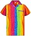 V.H.O. Funky Hawaiian Shirt, Shortsleeve, Rainbow-Vertical, Multicolored, XL
