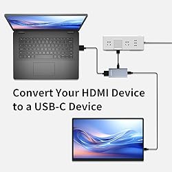 PeakDo HDMI to USB C Adapter 4K@60Hz,HDMI to Type C