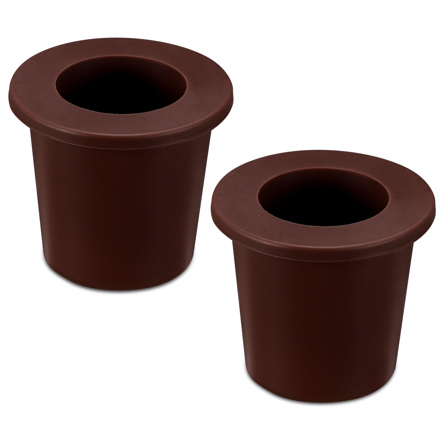 lasuroa 2pcs Umbrella Table Ring Hole, Silicone Umbrella Cone Wedge Plug Sleeve Stabilizer Patio Adapter Umbrella Table Hole Insert for 2-2.5in Table Patio 1.5in Pool Umbrella Sleeve Adapter (Brown)