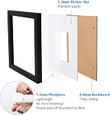 EGOFINE 12x12 Black Picture Frames Set of 4 Solid Wood with Glass 11.7x11.7 view 5