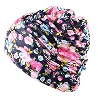 CapsA Swim Caps for Long Hair Printed Bathing Cap for Women Men Stretch Swimming Cap for Girls Boys