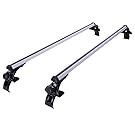 Yescom 48" Car Top Luggage Cross Bar Vehicle Roof Cargo Rack Crossbar Silver Black (Set of 2 Pcs)