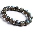 Natural AAA Dark Labradorite Bracelet Stretch Bracelet | 7-7.5” Length Labradorite Bracelet Gemstone Bracelet | Unisex Bracelet | 10mm Round Shape Beads| Men Beaded Bracelet