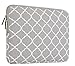MOSISO Canvas Geometric Pattern Sleeve Bag Compatible 11.6-12.3 inch Laptop with Small Case, Pure Gray Quatrefoil