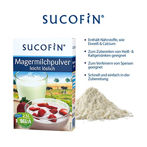 SUCOFIN Magermilchpulver 9 x 250 g, Ideal als KaffeeweiÃer und zum Backen, Das Milchpulver ist leicht löslich, reich an Nährstoffen und lange haltbar – Bild 8