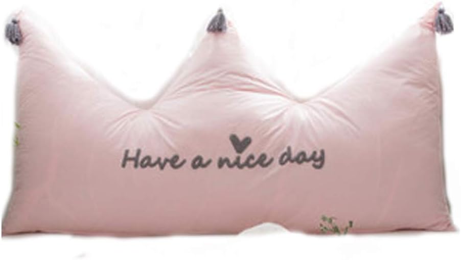 CribMATE Crown Shaped Pillow Cotton Bed Pillow Backrest Reading Pillow Kids Room Decorative Pillow Gift Idea (120 x 80 cm /47 x 31 Inch) (Pink)