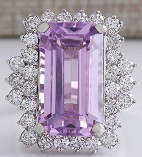 Saengthong Women Fashion 925 Silver Pink Kunzite White Sapphire Wedding Bridal Ring Sz 6-10 (7)