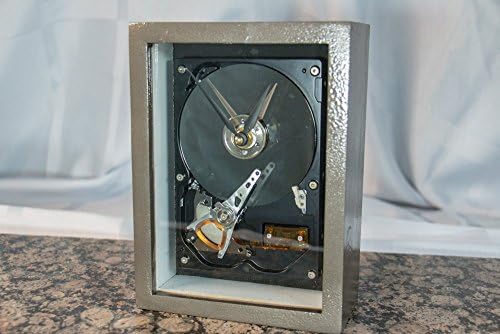 Engineer or Teacher gift for anyone who works on computers. Techie/Display/Desktop/Mantel/Steampunk clock made from a computer hard drive