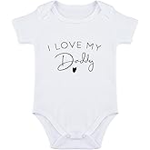 SproutJoy I Love My Daddy Baby Bodysuit I Love Daddy Bodysuits for Baby Dad Babies Clothes Unisex Romper