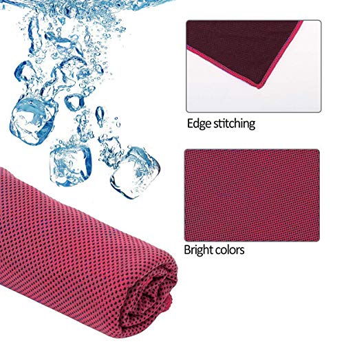 RiptGear Instant Cooling Towel - Ultra Thin Lightweight Design for Fitness and Exercise, Gym, Yoga, Sports, Pilates, Travel, Running and Hiking - Pink - Thumbnail 6