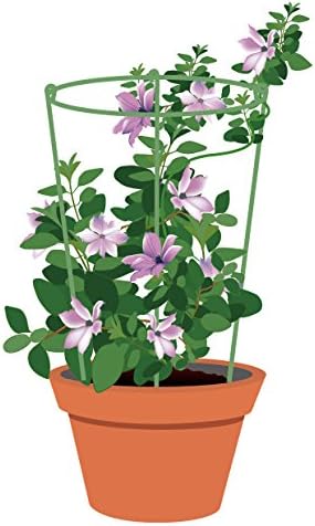 EcoTrellis Mini Garden Circle Trellis for Pot Plants Support, 7.87 " Dia x 11" H， Set of 5