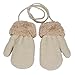 DZT1968® 1 Pair Winter Baby Cute Thick Gloves Mittens With String (0-12 Months) (Beige)