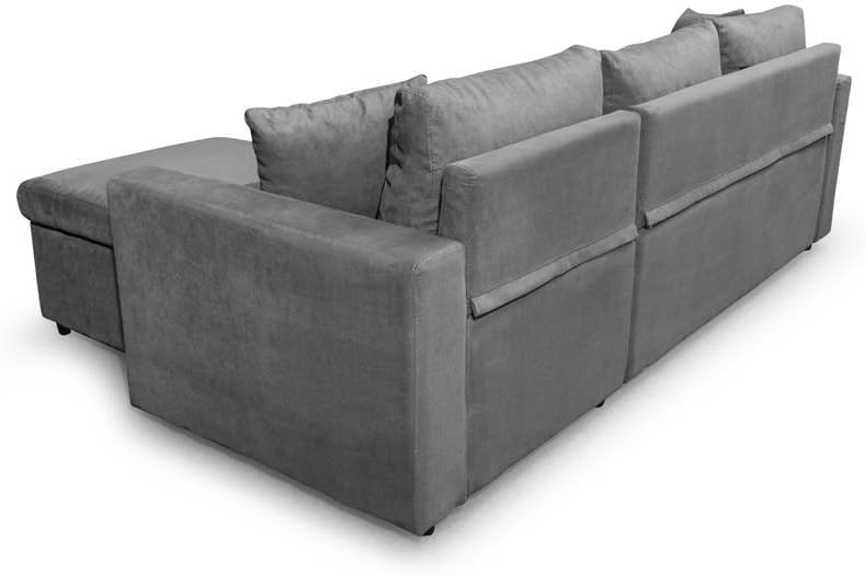 Loungitude Canapé Dangle Réversible Convertible Avec Coffre En Mf Grise