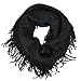 BASICO Warm Knit Scarfs for Women Winter Infinity Scarf Black Circle Loop Scarves