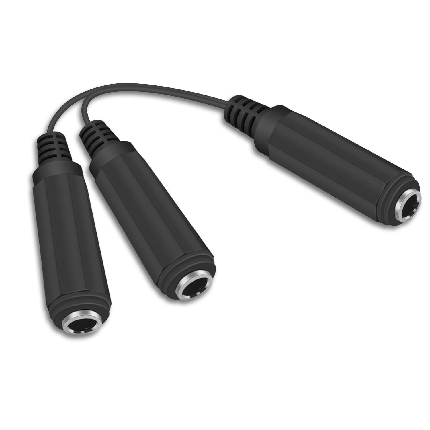 Photo 1 of Duttek Guitar Y Cable, 6.35mm 1/4 inch Mono TS Female to 2x6.35mm 1/4 Inch Mono TS Female Y Splitter Cable 20cm/8inch (635F-2FMTS)