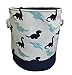 HIYAGON Storage Baskets,Cotton Fabric Laundry Hamper,Collapsible & Convenient Home Organizer Containers for Kids Toys,Baby Clothes(Dinosaur)