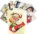 PIXILUV Postcard Pack 24pcs Vintage Christmas Greeting Cards Santa Reprint
