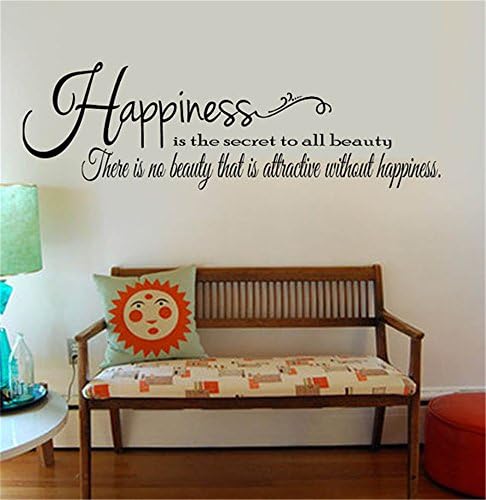 vnlege decals stickers wall Happines is the secret to all beauty there is no beaty that is attractive without happiness