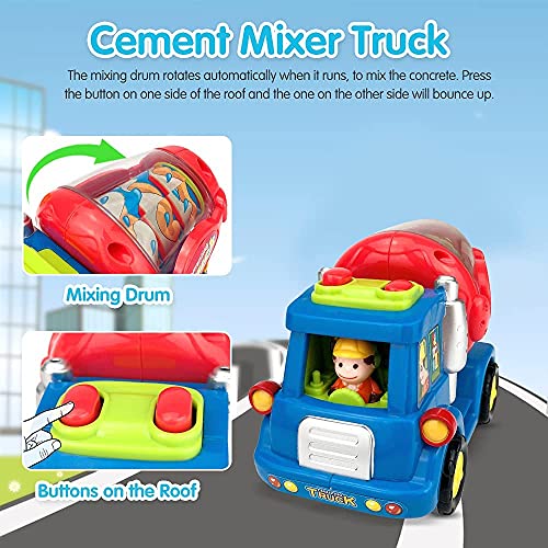 BABYFUNY Set of 6 Trucks for 2 Year Old boy Toddler Toys Age 12 Push