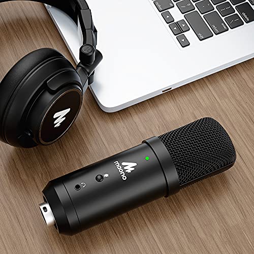 MAONO USB Podcast Microphone with Headphone Set, Zero-Latency
