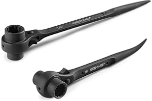 MAXPOWER 2 Pack Spud Ratchet Wrench, Scaffold Ratchet Wrench Set, 3/4 Inch X 7/8 Inch Dual Spud Ratchet, 17 mm X 19 mm Ratche