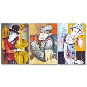 Canvas Wall Art European Painting Artwork for Home Prints Framed - 16"x24" x 3 Panels