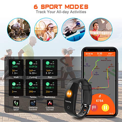 ELEGIANT 2019 Version Newest Color Screen Fitness Tracker HR, IP67 Waterproof Activity Trackers Watch with Heart Rate and Sleep Monitor, Smart Band Calorie Counter, GPS Pedometer for Men Women