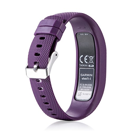 ZSZCXD Garmin Vivofit 4 Band, Newest Silicone Replacement WatchBand Strap Band Wristband for Garmin Vivofit 4(No Tracker (Purple, Large)