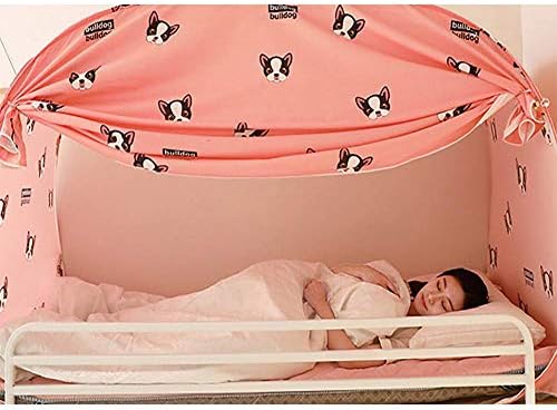 HEXbaby Mosquito Nets, Indoor Bottom with Zipper Door Mosquito Nets,Prevent Insect Pop Up,Student Mosquito Net Dormitory,Pink,Full/Double