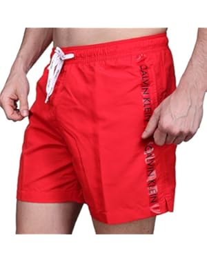 Calvin Klein Logo Tape Men's Swim Shorts, Racing Red