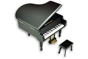Black Wooden Grand Piano Wind up Music Box with Sankyo Musical Movement (60 Tunes Option) (You are My Sunshine)