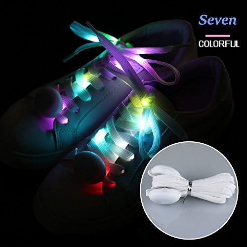 101Bsboy LED Shoelaces, Nylon Light Up Shoe Laces with 3 Modes for Night Safety Running Biking, Or Cool Disco Party, Cosplay, Hip-hop Dance (7 Colors)