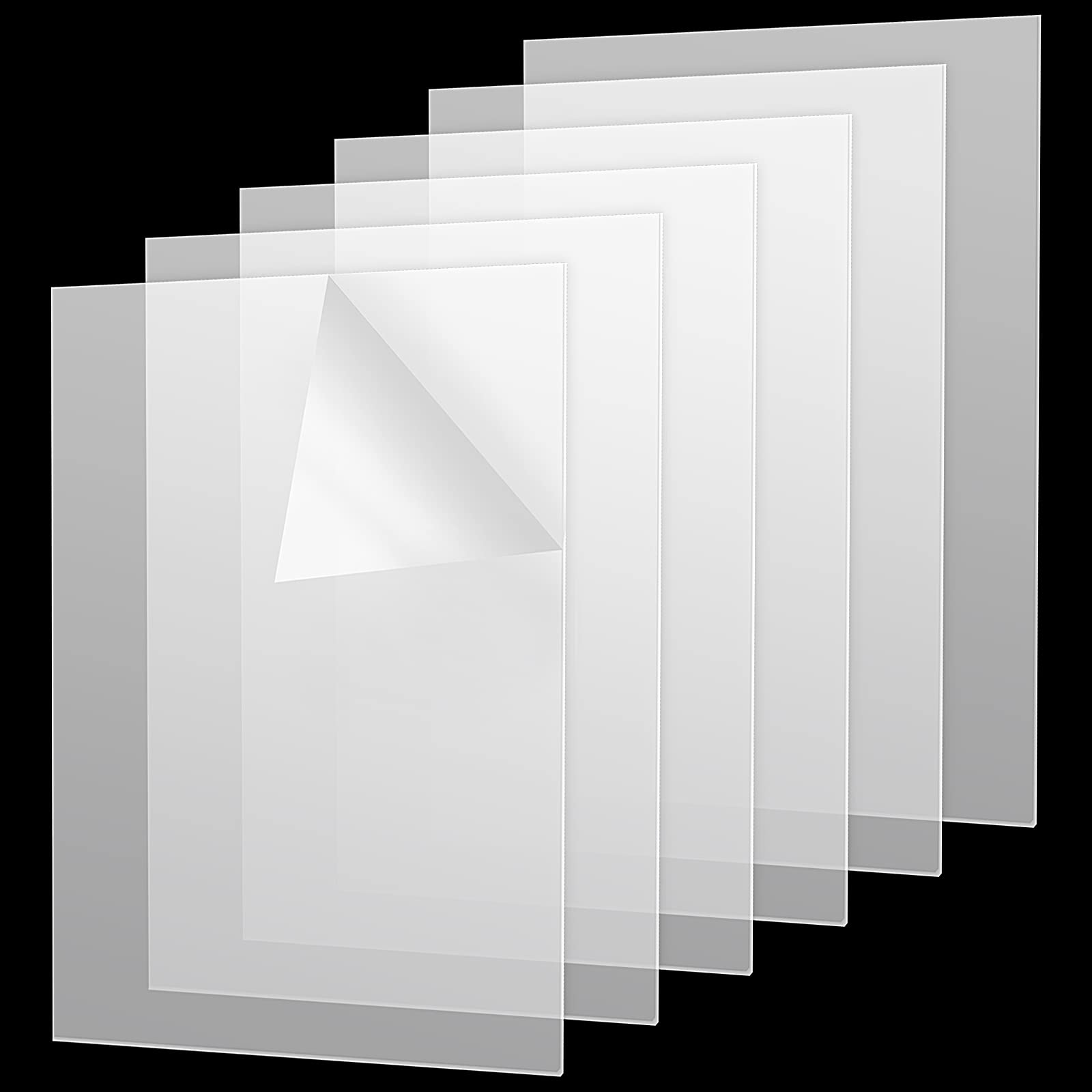 MANCHAP 6 PCS 2mm A4 Clear Acrylic Sheet, 29.7 x 21cm Acrylic Sheets, Transparent Acrylic Plastic Panels for Home Decoration, Painting
