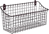 Spectrum Diversified Vintage Utility Organizer Tray Bin Wall Mount Storage Basket, Extra Large, Bronze