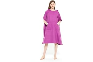 AUGELUX Surf Poncho Changing Robe, Lightweight Microfiber Hooded Towel Adult Beach Wetsuit Changing Poncho for Surfing, Swimming, Bathing, Outdoor Sports, One Size Fit All(NOT Terry Cloth)