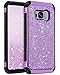 BENTOBEN Galaxy S8 Case, Samsung Galaxy S8 Case, Shockproof Glitter Sparkly Bling 2 in 1 Hybrid Hard PC Shiny Faux Leather Chrome Protective Case for Samsung Galaxy S8 2017 (5.8 Inch), Purple